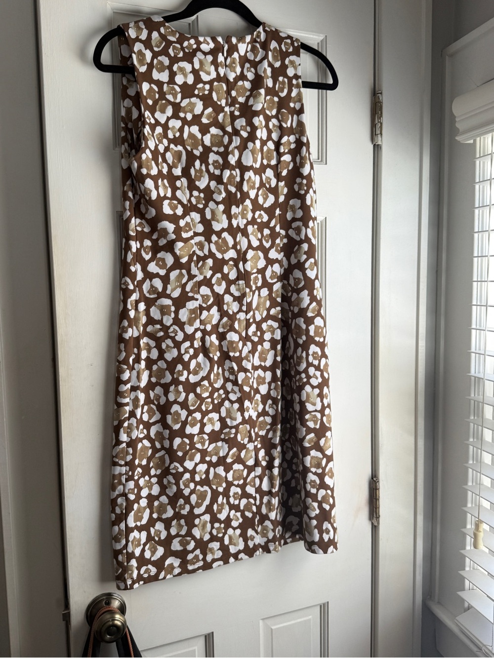 Brown & White Printed A-Line Skirt